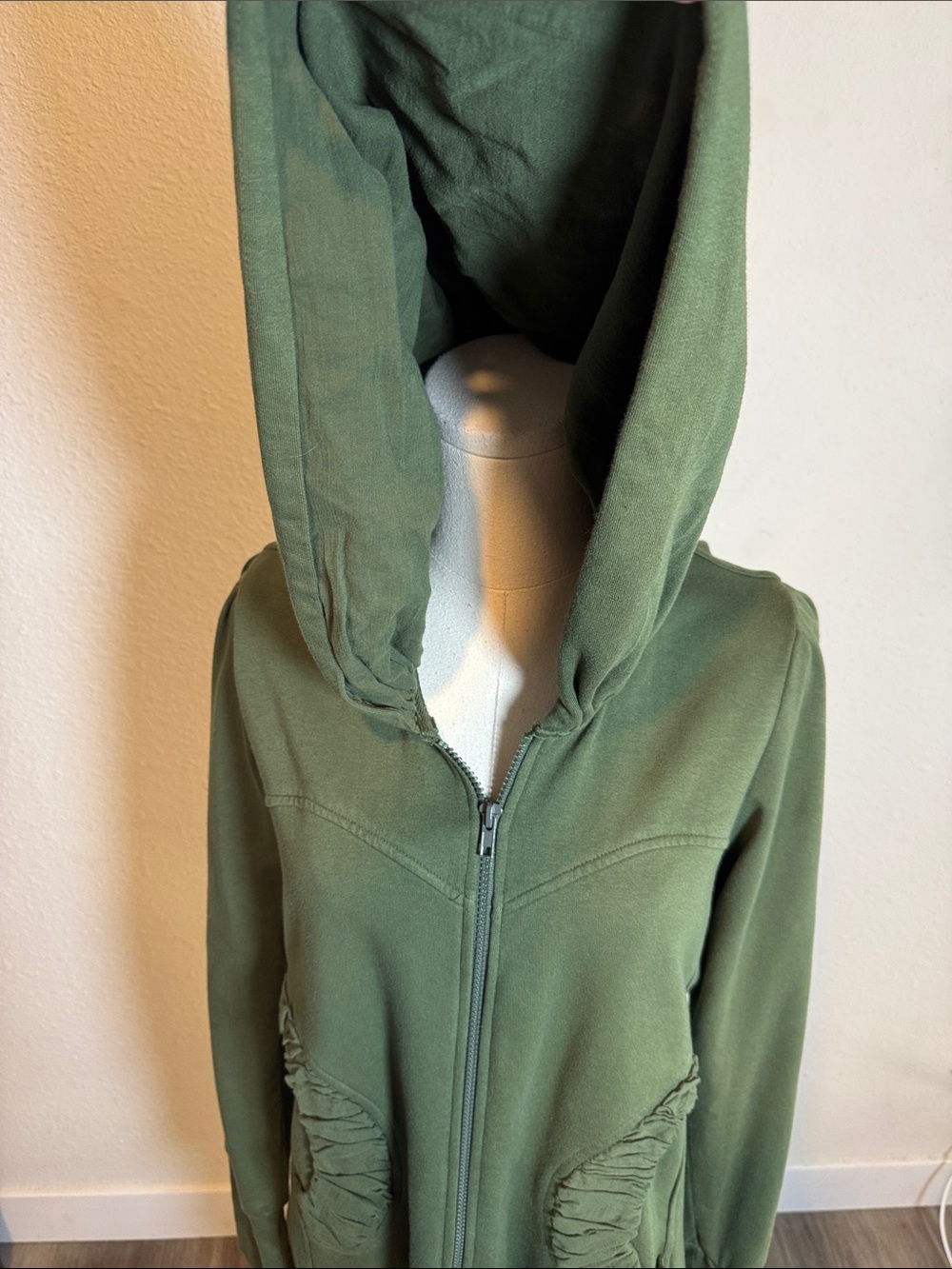 CMC (Color Me Cotton) Leah Long Hoodie Jacket Green size Small - Picture 4 of 10
